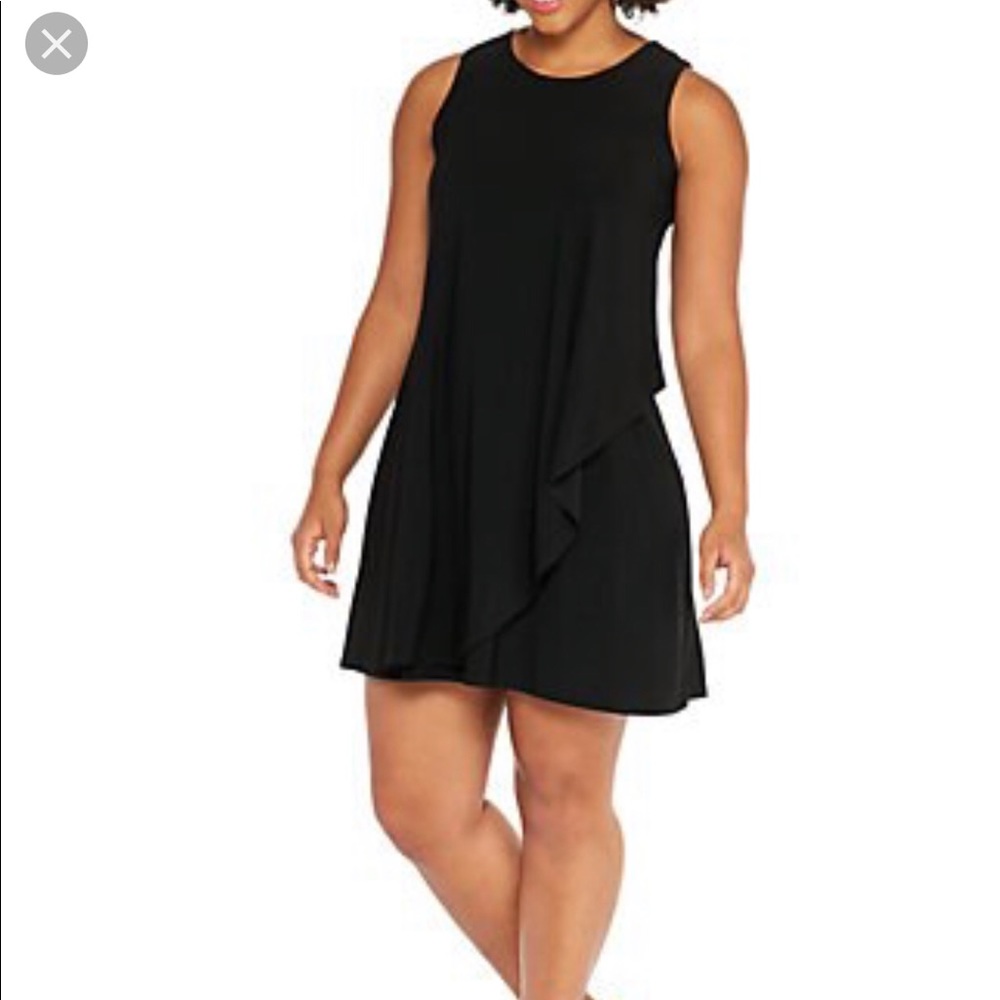 MSK asymmetrical overlay Black dress
